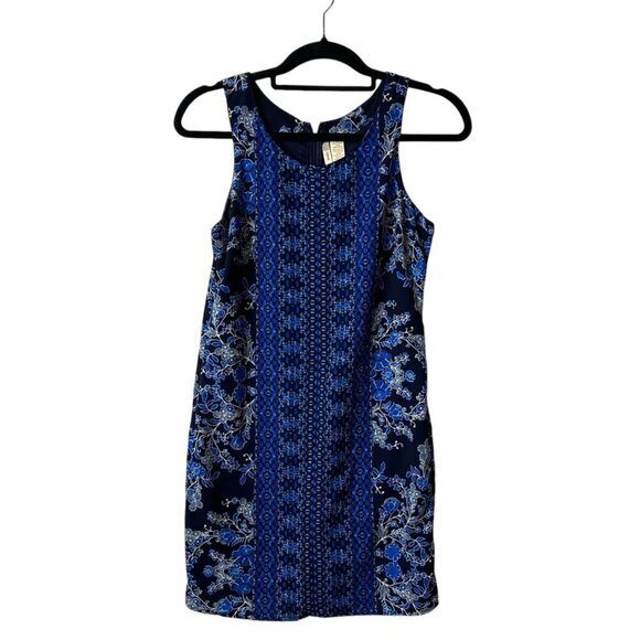Japana floral‎ print sleeveless blue black dress women’s size small NWT - Picture 1 of 9